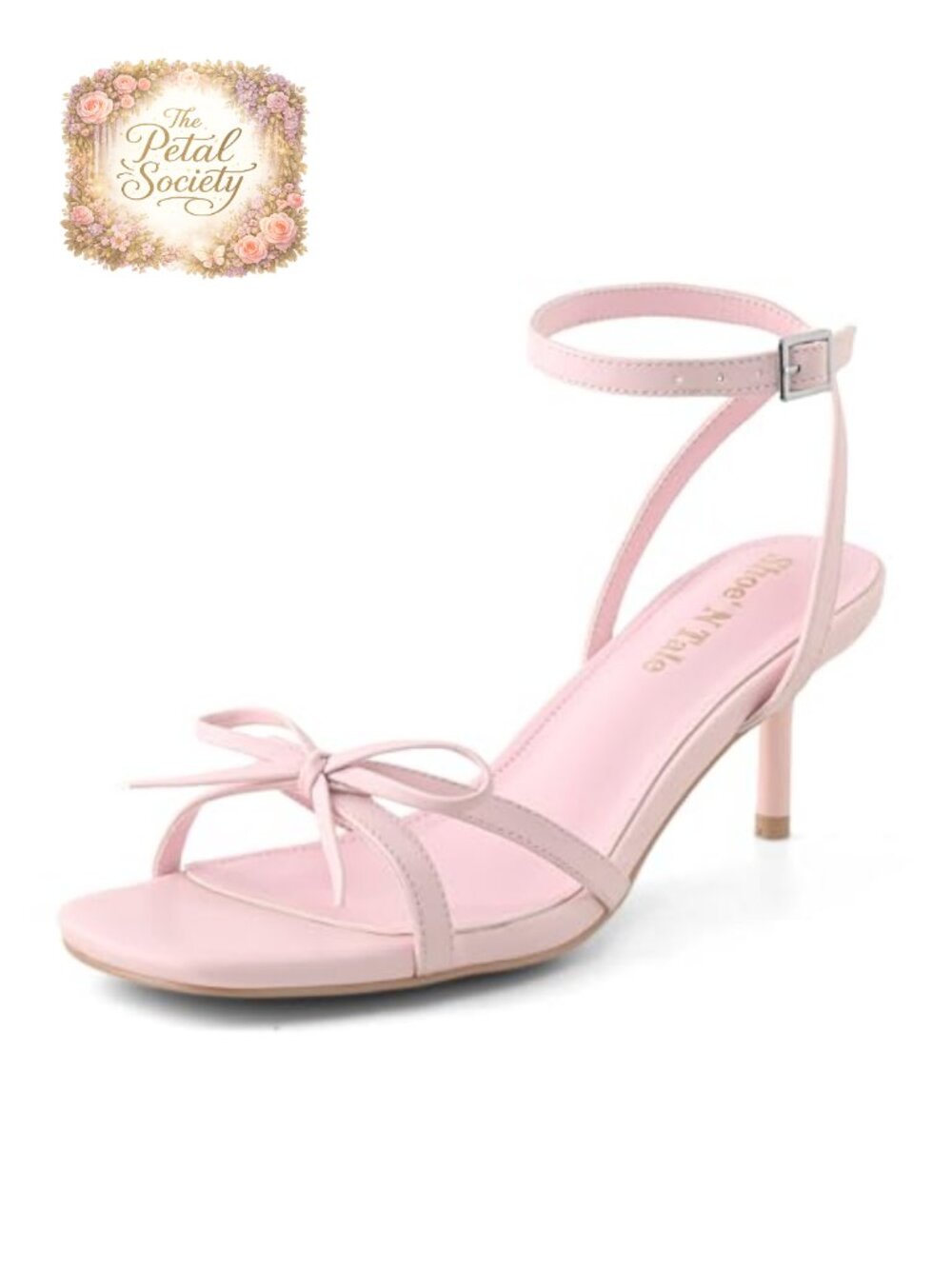 Women's Kitten Heel Strappy Sandals Faux Leather Bow Square Open Toe Wedding